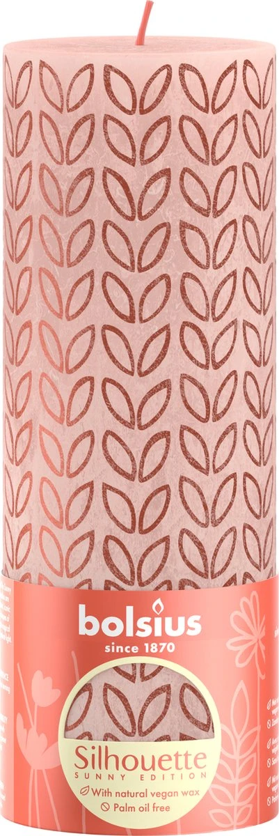 Bolsius - Rustieke Kaars - 4 Stuks - Licht Roze Met Print - 19cm - Paasdecoratie 6 Bolsius - Rustieke Kaars - 4 Stuks - Licht Roze Met Print - 19cm - Paasdecoratie - Afbeelding 4