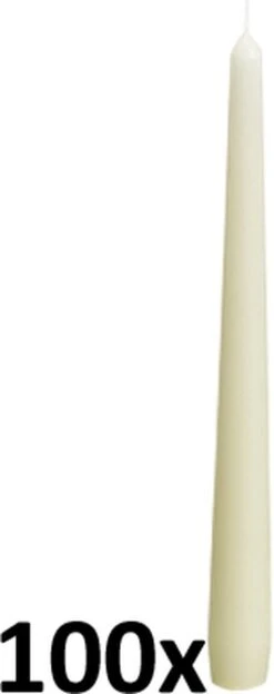 100 Stuks Bolsius Gotisch Ivoor Dinerkaarsen 240/23 (7 Uur) -Bolsius 475x1200