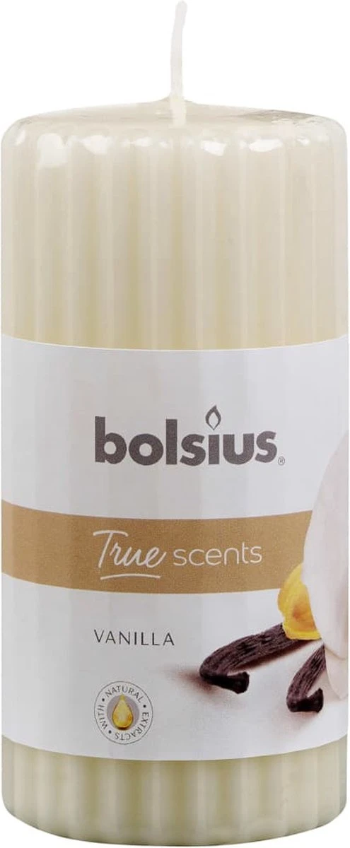Bolsius Geurkaarsen Geribbeld 6 St 120x58 Mm Vanille 4 Bolsius Geurkaarsen Geribbeld 6 St 120x58 Mm Vanille - Afbeelding 2