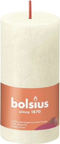 Bolsius Stompkaarsen Shine 8 St Rustiek 100x50 Mm Zacht Parelkleurig -Bolsius 500x1200