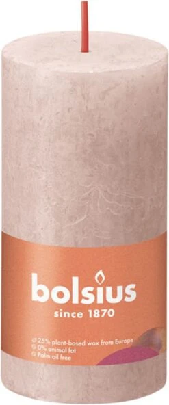 Bolsius Stompkaars Misty Pink Ø50 Mm - Hoogte 10 Cm - Roze/Grijs - 30 Branduren -Bolsius 501x1200