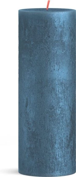 Bolsius - Rustieke Kaars Shimmer - 4 Stuks - Metallic - Blauw – 19cm -Bolsius 518x1200