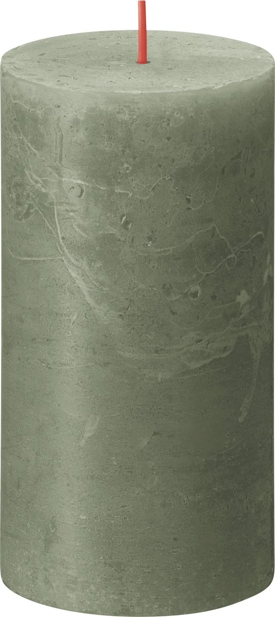 Bolsius - Rustieke Kaars - 4 Stuks - Olijf Groen - 13cm 6 Bolsius - Rustieke Kaars - 4 Stuks - Olijf Groen - 13cm - Afbeelding 4