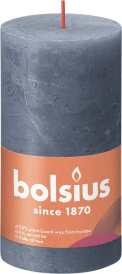Bolsius - Rustieke Kaars - 4 Stuks - Donker Blauw - Twilight Blue - 13cm -Bolsius 537x1200 3