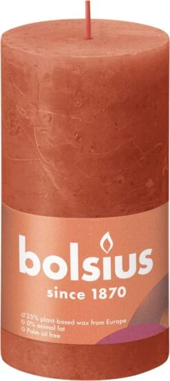 Bolsius Stompkaars Earthy Orange Ø68 Mm - Hoogte 13 Cm - Oranje - 60 Branduren