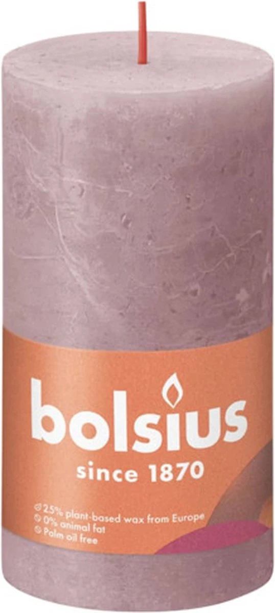 Bolsius - Rustieke Kaars - 4 Stuks - Oud Roze - 13cm 6 Bolsius - Rustieke Kaars - 4 Stuks - Oud Roze - 13cm - Afbeelding 4