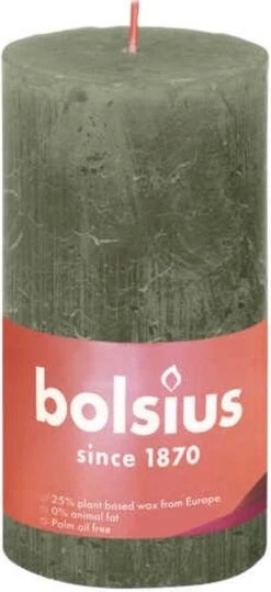 Bolsius Kaarsen - Rustieke Stompkaarsen Set - Olijf Groen | Voordeelset -Bolsius 550x1200 1