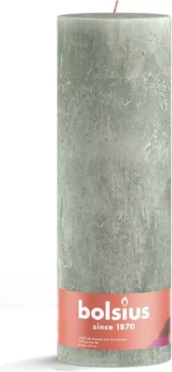 4 Stuks Bolsius Jade Groen Rustiek Stompkaarsen 300/100 (200 Uur) Eco Shine Jade Green