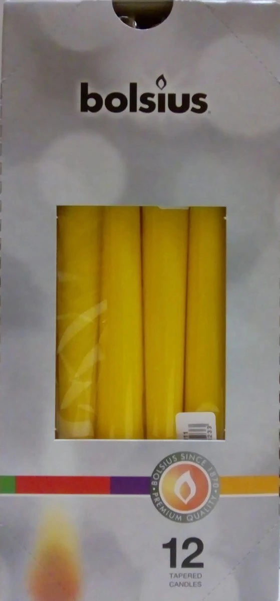 Bolsius Gotische Kaars 245/24 12st Geel 3 Bolsius Gotische Kaars 245/24 12st Geel