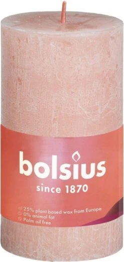 Bolsius Stompkaars Misty Pink Ø50 Mm - Hoogte 10 Cm - Roze/Grijs - 30 Branduren