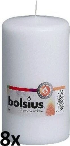 8 Stuks Bolsius Wit Stompkaarsen 150/80 (67 Uur) -Bolsius 581x1200