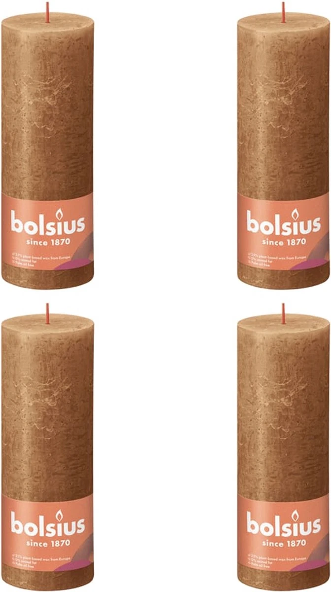 Bolsius Stompkaarsen Shine 4 St Rustiek 190x68 Mm Spice Brown 3 Bolsius Stompkaarsen Shine 4 St Rustiek 190x68 Mm Spice Brown