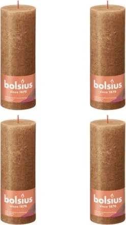 Bolsius Stompkaarsen Shine 4 St Rustiek 190x68 Mm Spice Brown 7 Bolsius Stompkaarsen Shine 4 St Rustiek 190x68 Mm Spice Brown -Bolsius 674x1200
