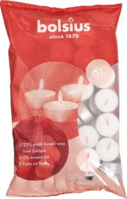 Bolsius - 360 Duurzamere Waxinelichtjes - Theelichtjes - Wit - 6 Branduren -Bolsius 765x1200