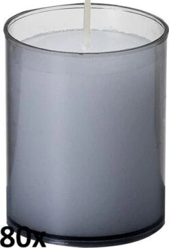 80 Stuks Bolsius ReLight Kaars In Antraciet Grijze Houder 64/50 (24 Uur)