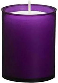 100 Stuks Bolsius ReLight Kaars In Paarse Houder 64/50 (24 Uur) Doos A 100 Stuks