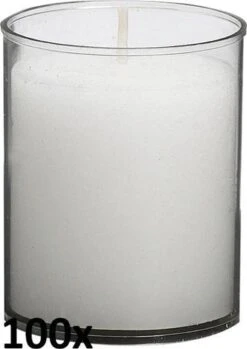 100 Stuks Bolsius ReLight Kaars In Transparante Houder 64/52 (30 Uur)