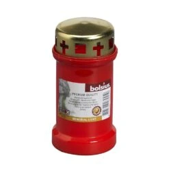 Bolsius Herdenkingslicht Met Deksel Rood/Goud