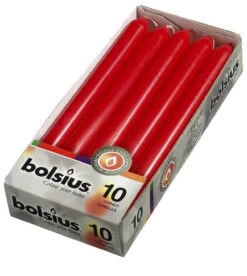 Bolsius Dinerkaars 230/206x10 Stuks Rood