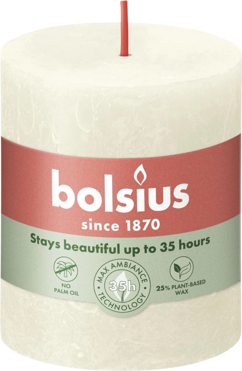 Bolsius Stompkaars Rustiek Shine Crème 35 Uur D 6,8 H 8 Cm 3 Bolsius Stompkaars Rustiek Shine Crème 35 Uur D 6,8 H 8 Cm