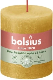 Bolsius Stompkaars Rustiek Shine Geel 35 Uur D 6,8 H 8 Cm