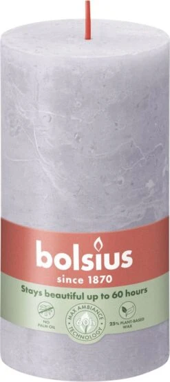 Bolsius Stompkaars Rustiek Shine Paars 60 Uur D 6,8 H 13 Cm