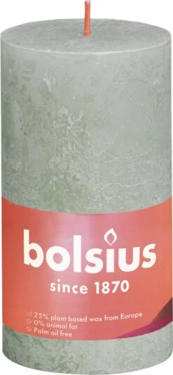 Bolsius Stompkaars Rustiek Shine Groen 60 Uur D 6,8 H 13 Cm