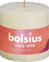 Bolsius Stompkaars Rustiek Shine Crème 62 Uur D 10 H 10 Cm