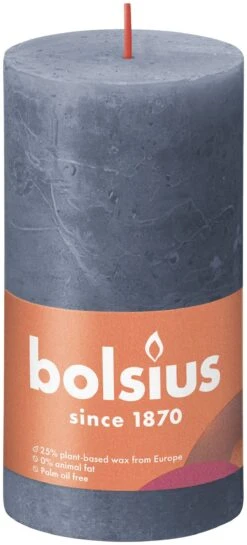 Bolsius Rustiek Stompkaars 130/68 - Twilight Blue