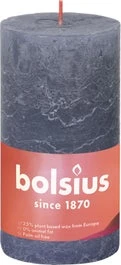 Bolsius Stompkaars Rustiek Shine Blauw 60 Uur D 6,8 H 13 Cm