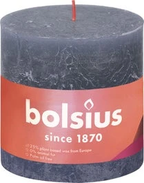 Bolsius Stompkaars Rustiek Shine Blauw 62 Uur D 10 H 10 Cm