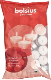 Bolsius Waxinelichten D-light Wit 6 Uur 60 Stuks