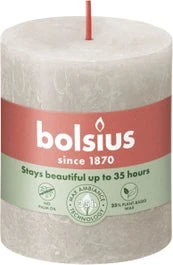 Bolsius Stompkaars Rustiek Shine Grijs 35 Uur D 6,8 H 8 Cm