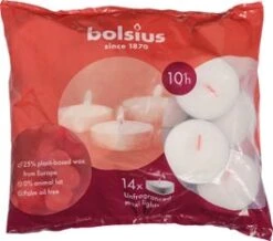 Bolsius Waxinelichten D-light Wit 10 Uur 14 Stuks