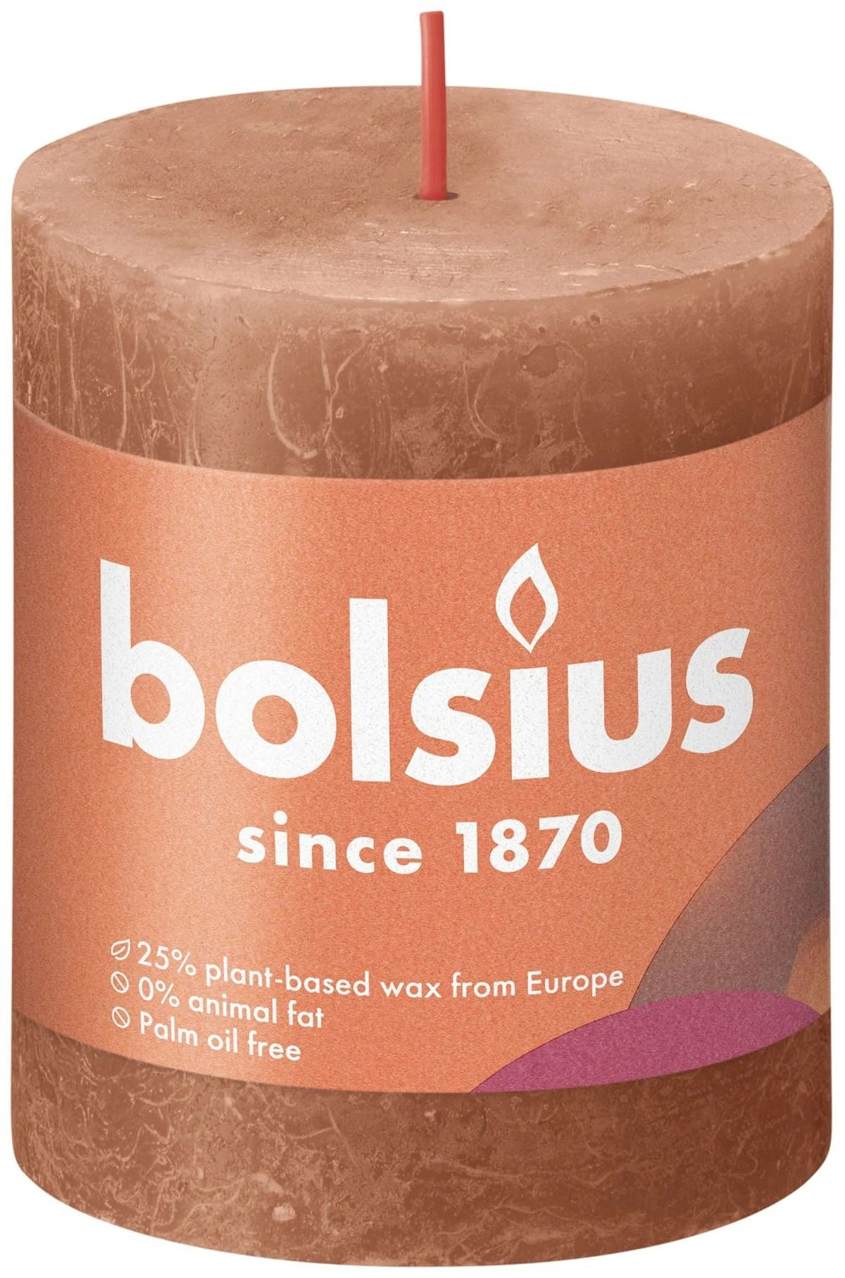 Bolsius Rustiek Stompkaars 80/68 - Rusty Pink 3 Bolsius Rustiek Stompkaars 80/68 - Rusty Pink