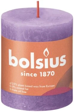 Bolsius Rustiek Stompkaars 80/68 - Vibrant Violet
