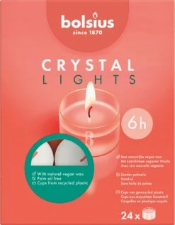 Bolsius Waxinelicht Crystal Lights Wit 6 Uur D 4,8 X H 16,1 Cm 24 Stuks