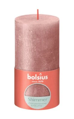 Bolsius Rustiek Stompkaars Shimmer 130/68 - Pink