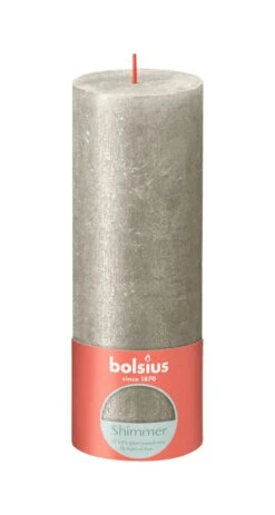 Bolsius Rustiek Stompkaars Shimmer 190/68 - Champagne