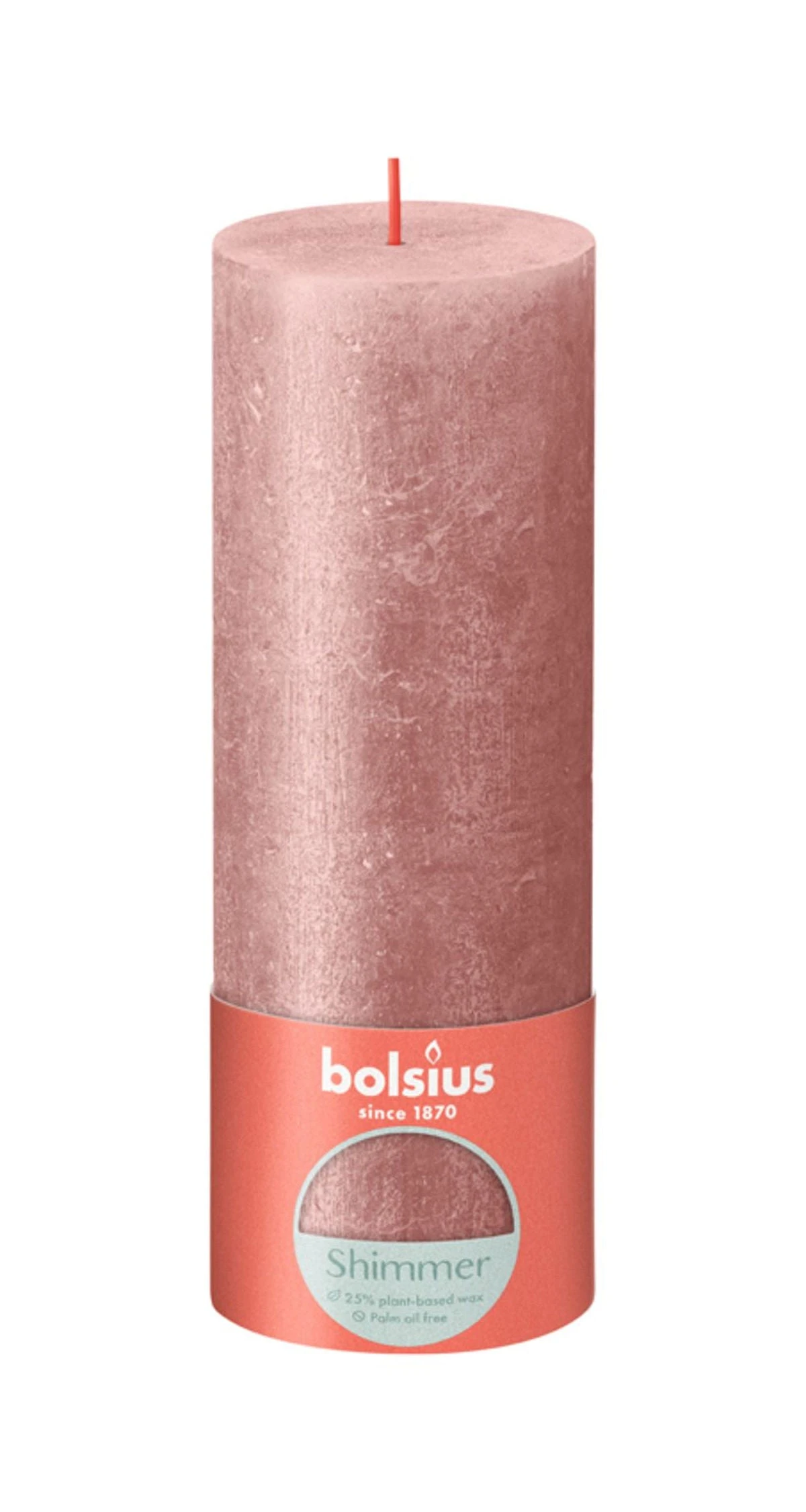 Bolsius Rustiek Stompkaars Shimmer 190/68 - Pink 3 Bolsius Rustiek Stompkaars Shimmer 190/68 - Pink