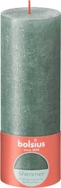 Bolsius Stompkaars Rustiek Shimmer Groen 85 Uur D 6,8 H 19 Cm