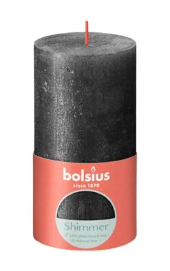 Bolsius Rustiek Stompkaars Shimmer 130/68 - Anthracite
