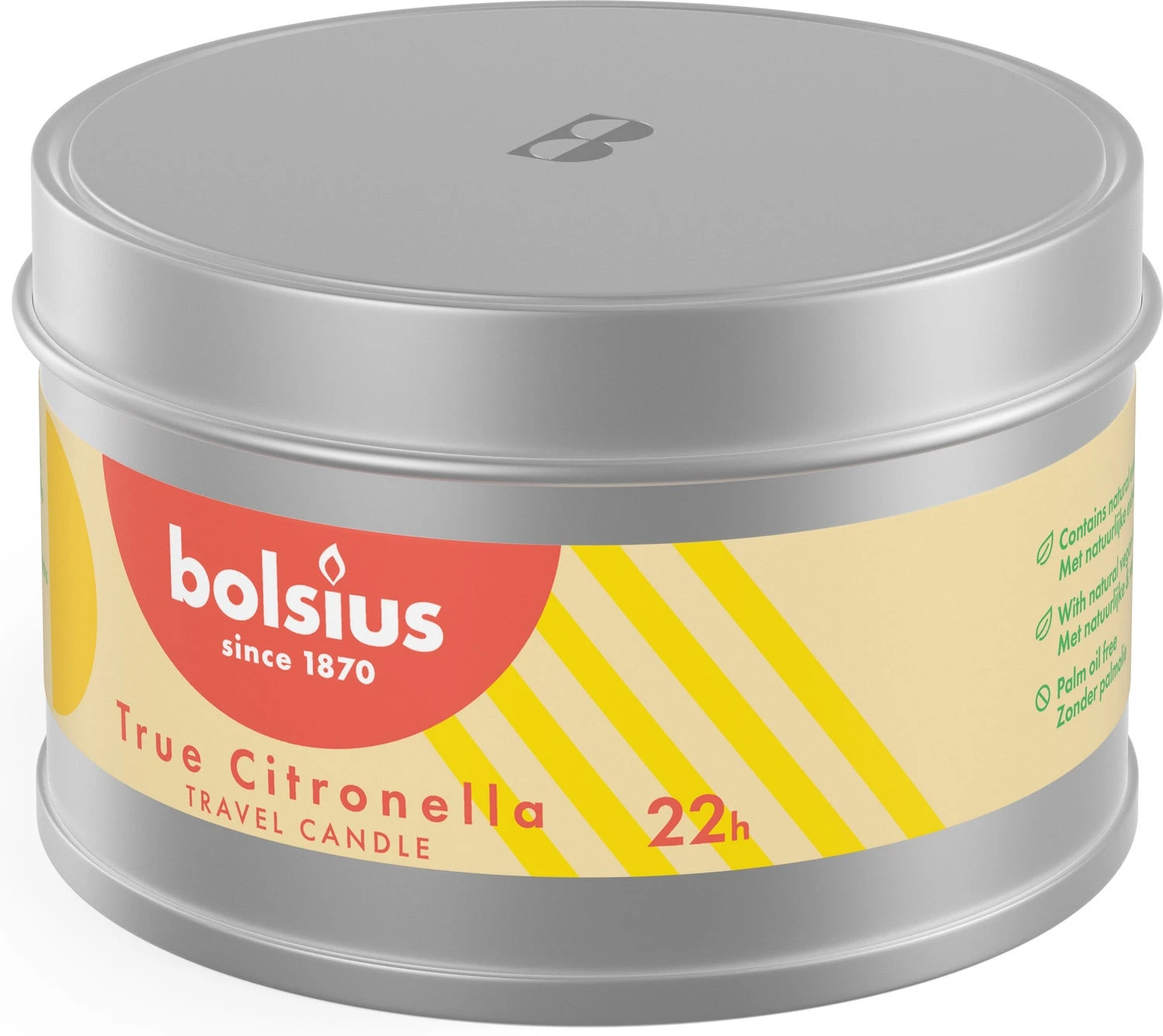 Bolsius Citronella Kaars In Blik D 8,7 X H 4,9 Cm 4 Bolsius Citronella Kaars In Blik D 8,7 X H 4,9 Cm - Afbeelding 2