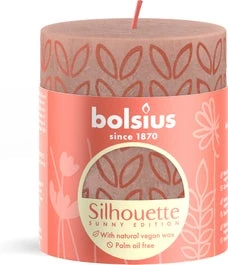 Bolsius stompkaars Rustiek Shine taupe 35 uur D 6,8 H 8 cm