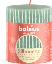 Bolsius stompkaars Rustiek Shine groen 35 uur D 6,8 H 8 cm