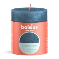 Bolsius Shimmer Stompkaars 8x6.8 Cm Blauw