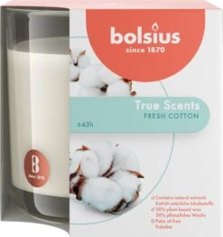 Bolsius Geurkaars In Glas True Scents Fresh Cotton Wit 43 Uur 9,7 X 9,9 X 9,9 Cm