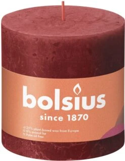 Bolsius Stompkaars Delicate Red Ø100 Mm - Hoogte 10 Cm - Rood - 62 Branduren