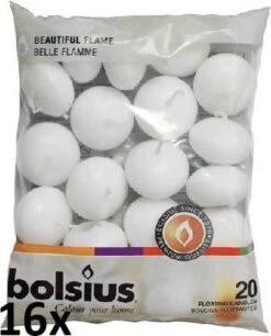 Bolsius - Drijfkaarsen - Wit - 320 Stuks