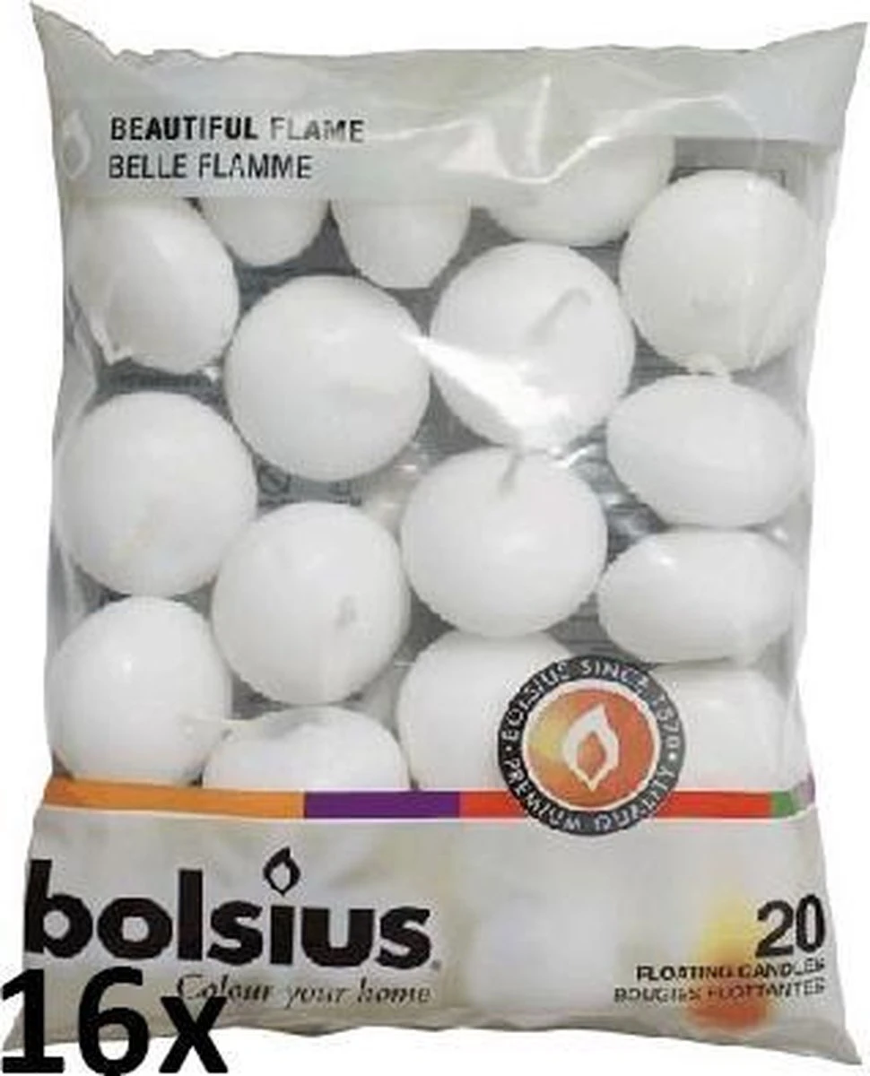 Bolsius - Drijfkaarsen - Wit - 320 Stuks 3 Bolsius - Drijfkaarsen - Wit - 320 Stuks